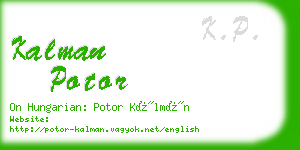 kalman potor business card